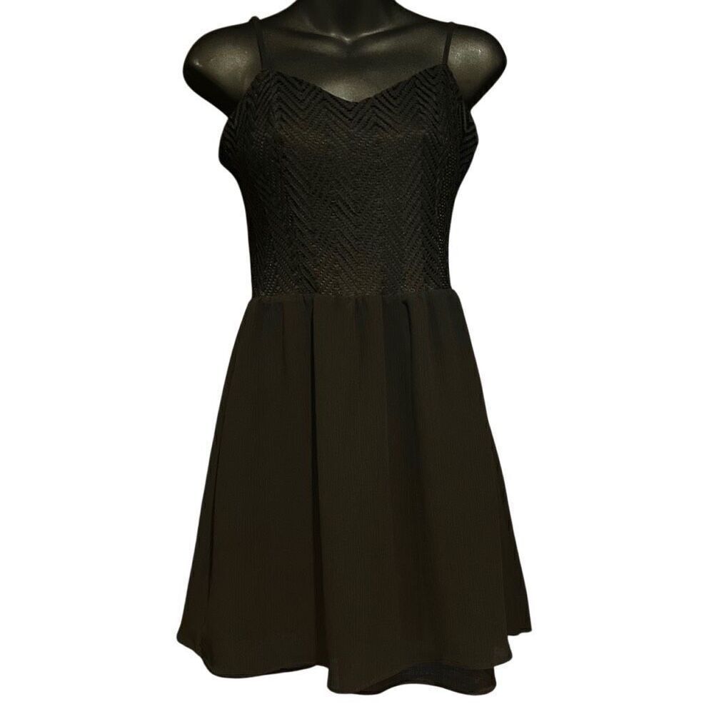 Candie’s Black Sheath Zig-Zag Dress Junior’s 5